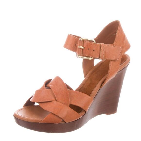 CELINE Céline Leather Ankle-Strap Sandals Size: 7 | IT 37 - Picture 1 of 4